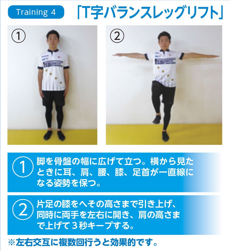 T字バランスレッグリフト